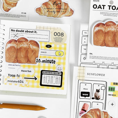 Creative Bread and Coffee Sticky Notes | Kawaii Food Notepad | Cute Memo Pad |  Planner Memo | Planner Journal School Office Supplies