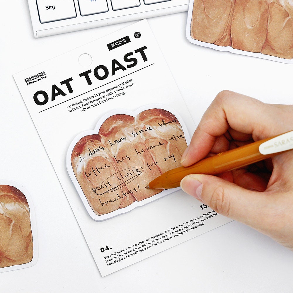 Creative Bread and Coffee Sticky Notes | Kawaii Food Notepad | Cute Memo Pad |  Planner Memo | Planner Journal School Office Supplies