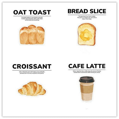 Creative Bread and Coffee Sticky Notes | Kawaii Food Notepad | Cute Memo Pad |  Planner Memo | Planner Journal School Office Supplies