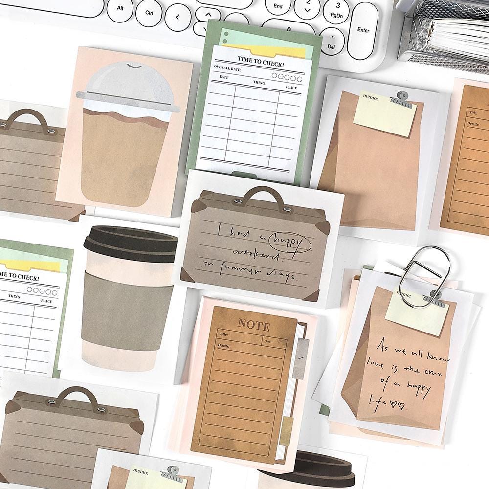 Creative Coffee Notebook Notepad | Latte Suitcase Planner NoteMemo Pad | Planner Journal School Office Supplies