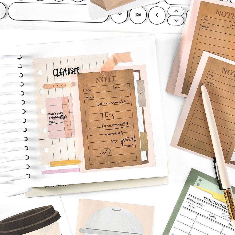Creative Coffee Notebook Notepad | Latte Suitcase Planner NoteMemo Pad | Planner Journal School Office Supplies