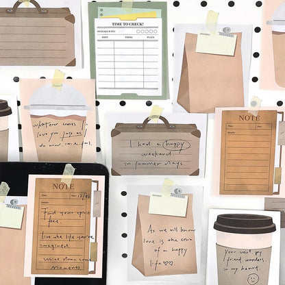Creative Coffee Notebook Notepad | Latte Suitcase Planner NoteMemo Pad | Planner Journal School Office Supplies
