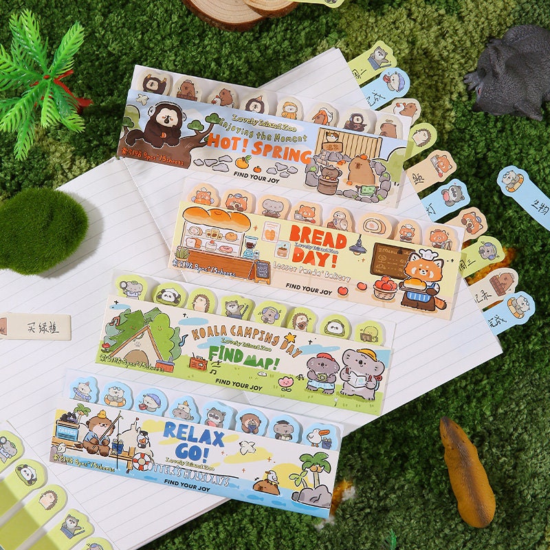 Kawaii Animal Page Marker | Sticky Notes | Page Flags | Page Markers | Sticky Tabs | Cute Study School Planner Stationery Journal Supplies