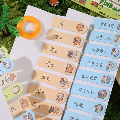 Kawaii Animal Page Marker | Sticky Notes | Page Flags | Page Markers | Sticky Tabs | Cute Study School Planner Stationery Journal Supplies