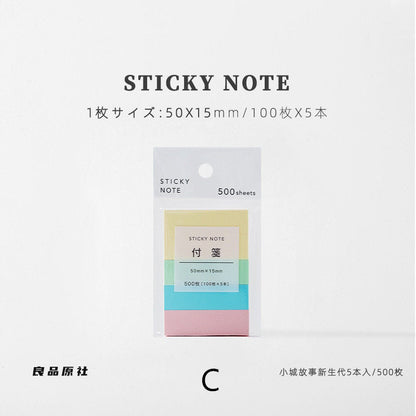 Multicolor Memo Pad Sticker Paper office Stationery Pocket Notepad sticky Notes | Planner Bujo | Sticky Note Pad | Memo Pad