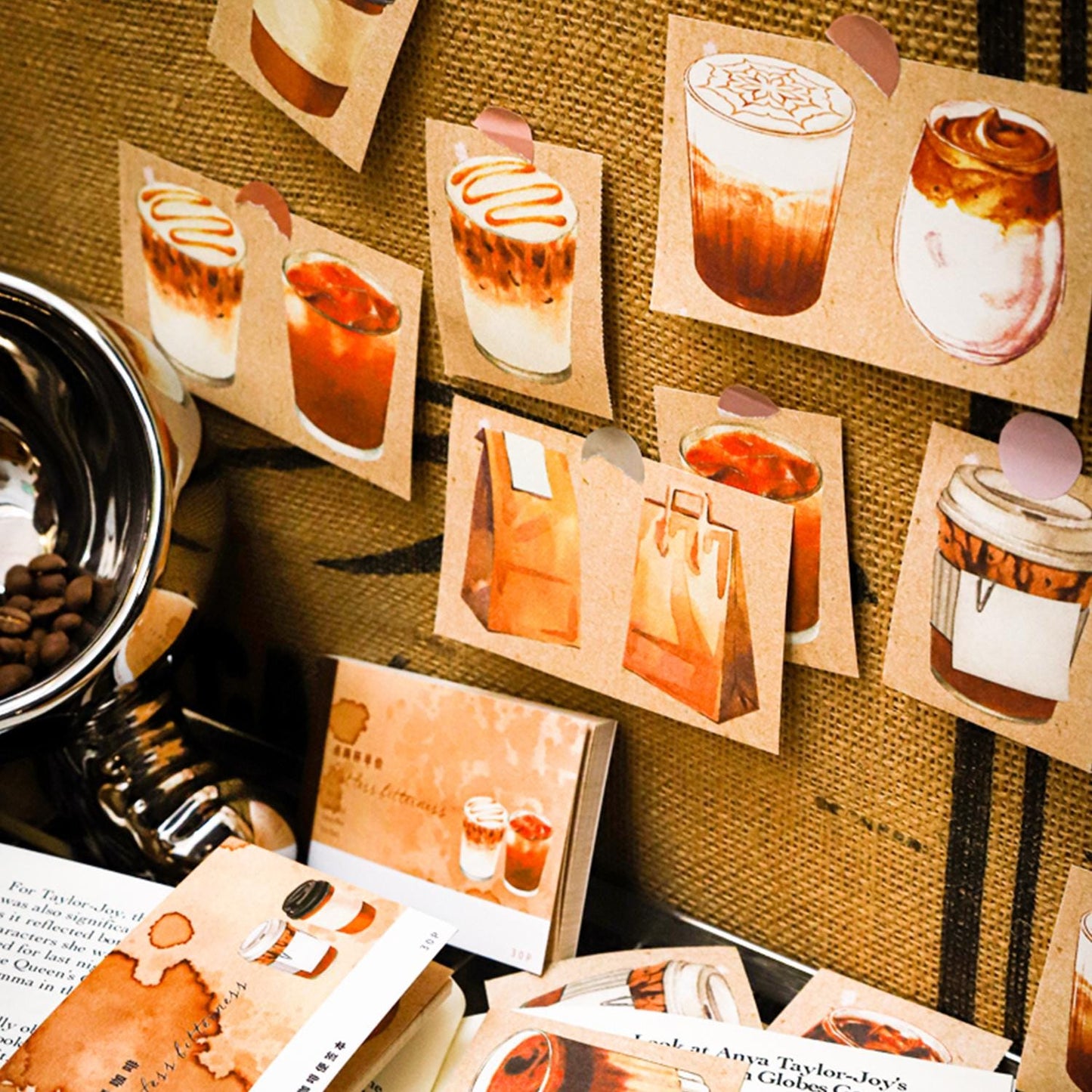 Coffee Notepad | Memo Pad | Material Paper | Vintage Coffee Journal Scrapbooking Collage Crafting Supplies
