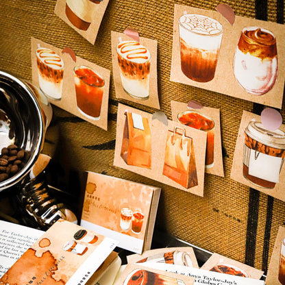 Coffee Notepad | Memo Pad | Material Paper | Vintage Coffee Journal Scrapbooking Collage Crafting Supplies