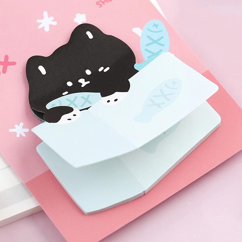 Cute Cat Sticky Notes | Cat's Box Planner Sticky Memo Pad | Writing Pad | Planner Memo | Stationery Planner Journal Accessory Supplies