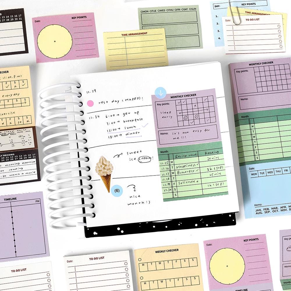 Multifunctional Tearable Note Pad | Memo Pad | Weekly Monthly Plan | TO-DO List | Journal Plan Accessories | Student Office School Supplies