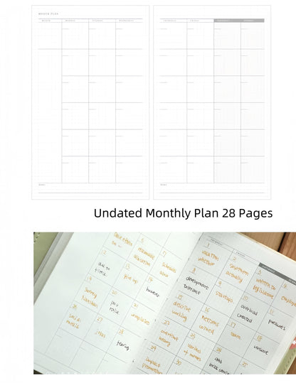 Undated Daily Journal Planner for One Year | 400 Pages | Premium Vegan Leather Journal Notebook | 2025 B6 Journal Agenda Planner
