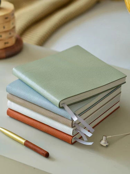 Square Pebbled Vegan Leather Notebook | Blank Planner Journal | Grid Notebook | School Student Office Supplies Stationery | Gift for Her