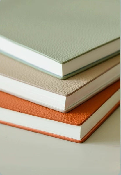Square Pebbled Vegan Leather Notebook | Blank Planner Journal | Grid Notebook | School Student Office Supplies Stationery | Gift for Her