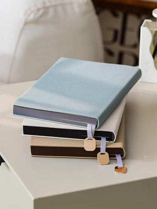 A5 Soft Pebbled Leather Notebook | Minimalist Planner Journal | A5 Lined Notebook | School Student Office Supplies Stationery | Gift for Her