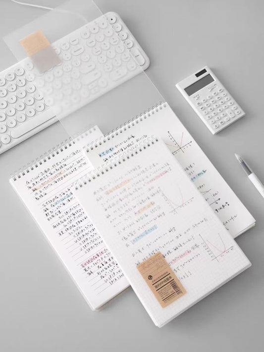 Upturning Spiral Notebook | Transparent Cover Spiral Notebook | Lined Grided Blank Notebook | Study Academic Planner Journal