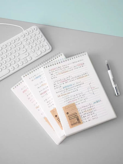 Upturning Spiral Notebook | Transparent Cover Spiral Notebook | Lined Grided Blank Notebook | Study Academic Planner Journal