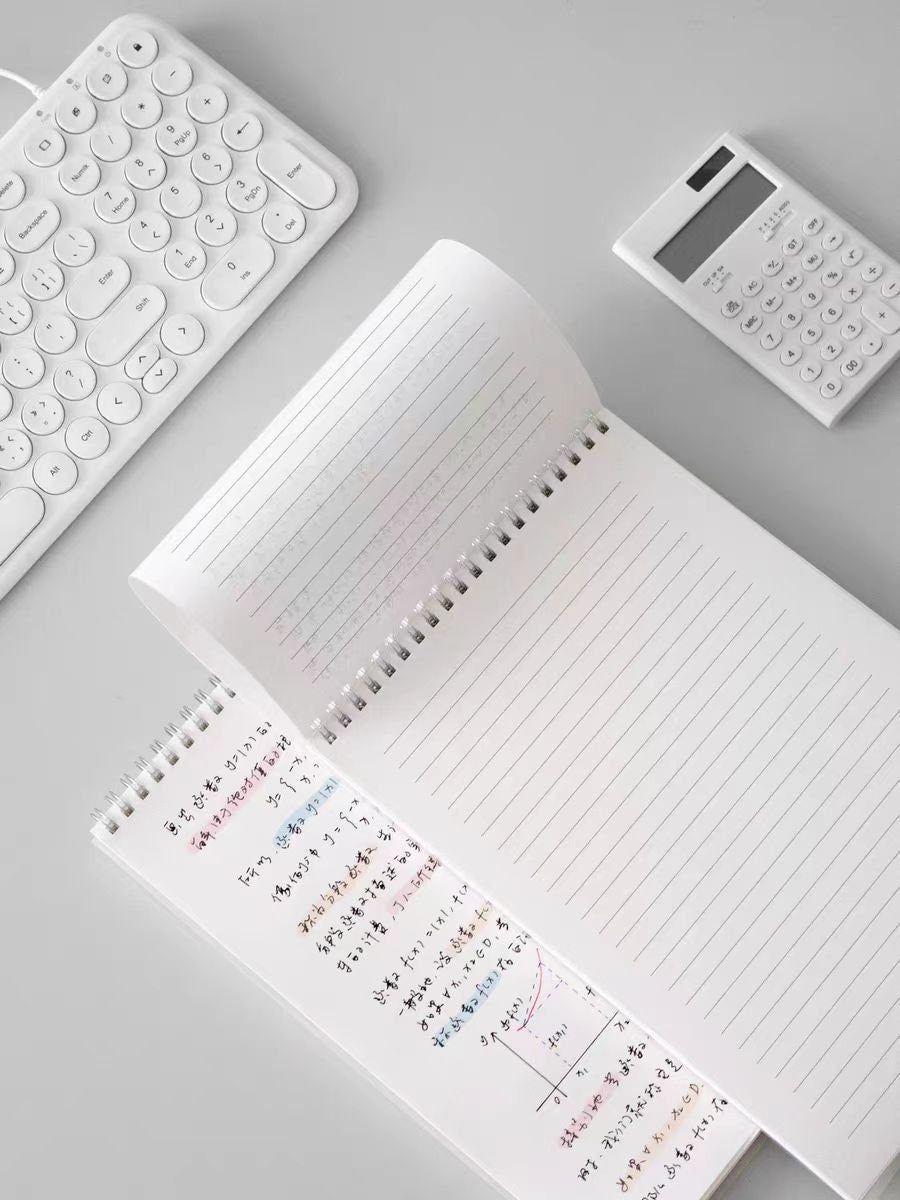 Upturning Spiral Notebook | Transparent Cover Spiral Notebook | Lined Grided Blank Notebook | Study Academic Planner Journal