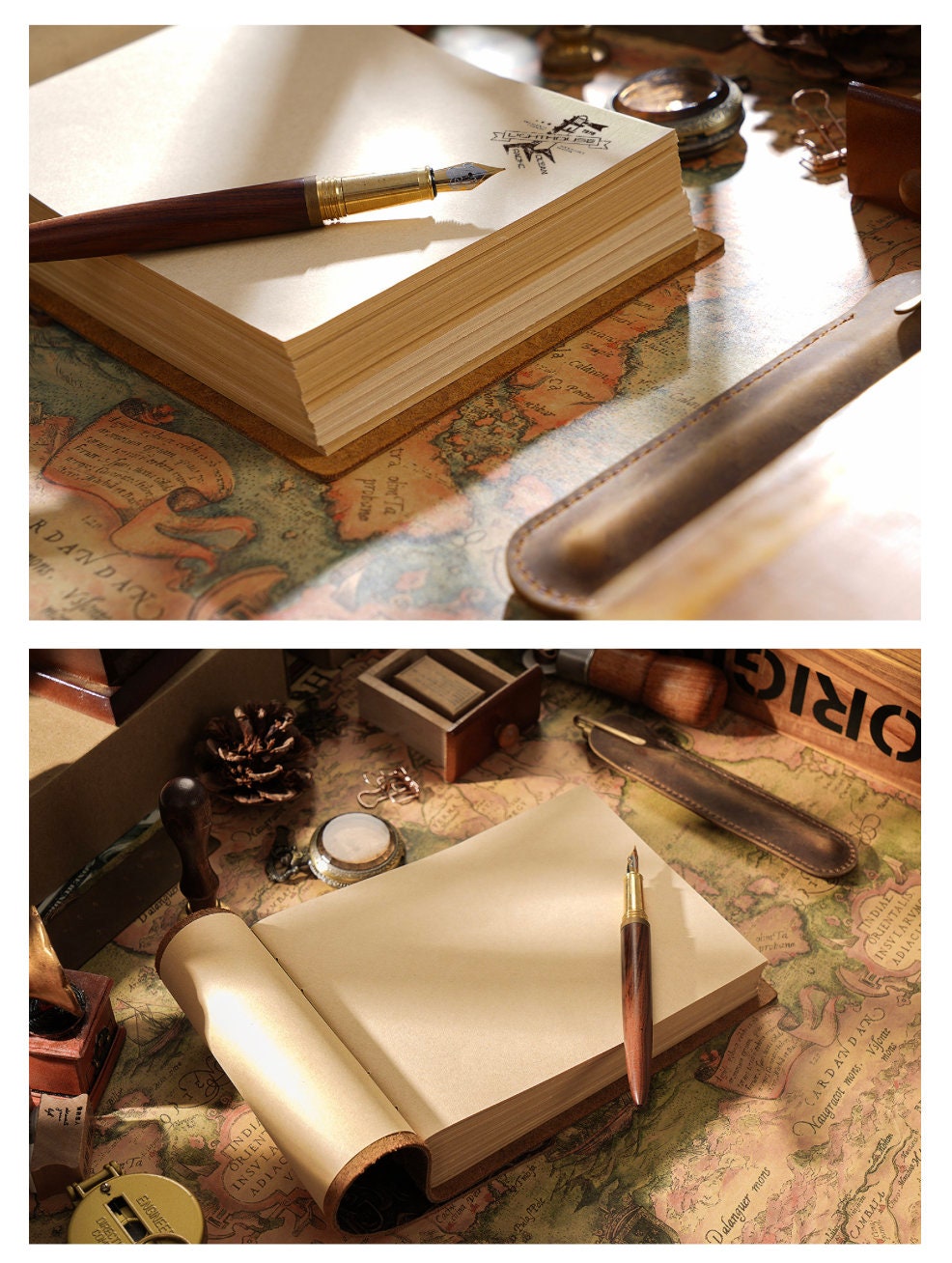 100% Genuine Leather Vintage Thick Journal Sketchbook | Handmade Travel Record Memory Book Notebook Diary Planner | Gift for Her Him