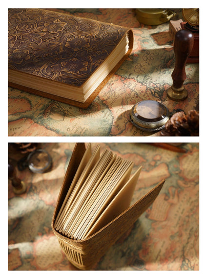 100% Genuine Leather Vintage Thick Journal Sketchbook | Handmade Travel Record Memory Book Notebook Diary Planner | Gift for Her Him