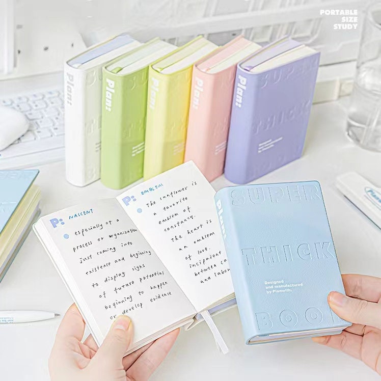 Portable Thick Colorful Lined Notebook | Pocket Noteboo k| School Student Study Office Supplies Stationery | Gift for Her