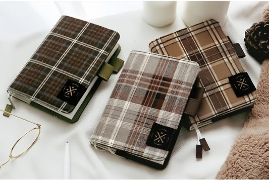 2025 Retro Plaid Notebook Cover | A5 A6 Refillable Notebook | Suitable for Hobonichi and Midori