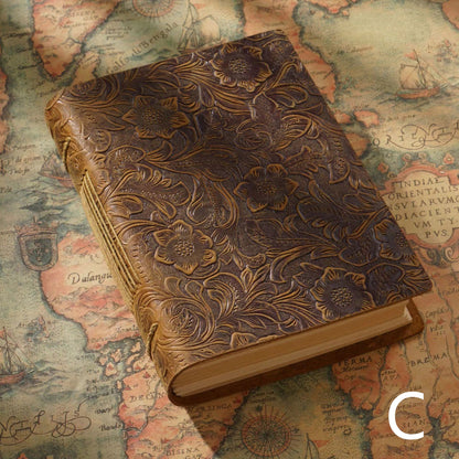 100% Genuine Leather Vintage Thick Journal Sketchbook | Handmade Travel Record Memory Book Notebook Diary Planner | Gift for Her Him