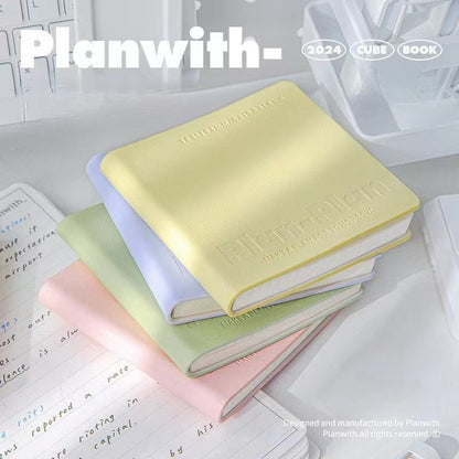 Square Portable Soft Colorful Notebook | Grided and Blank Pages | Pocket Notebook Journal | School Student Office Supplies Stationery