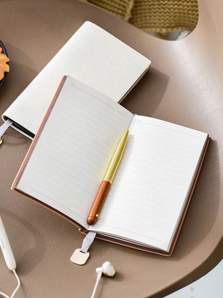 Soft Pebbled Vegan Leather Notebook | Minimalist Planner Journal | Lined Notebook | School Student Office Supplies Stationery | Gift for Her