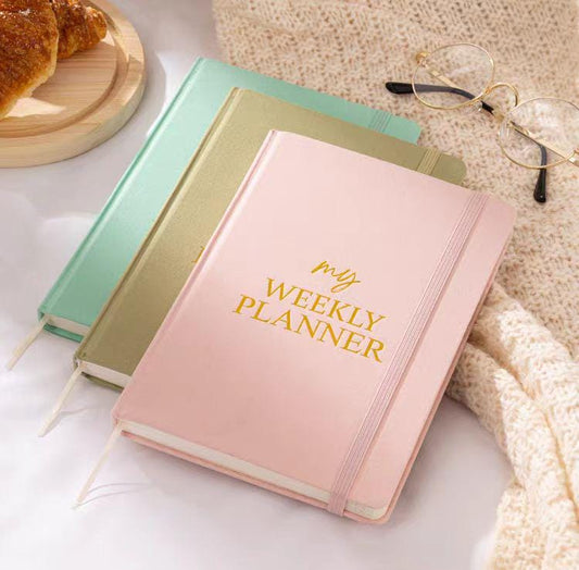A5 Hardcover Weekly Planner 2025 | Elegant Journal for Organizing Your Schedule | Plan Notebook Journal | Study Notebook