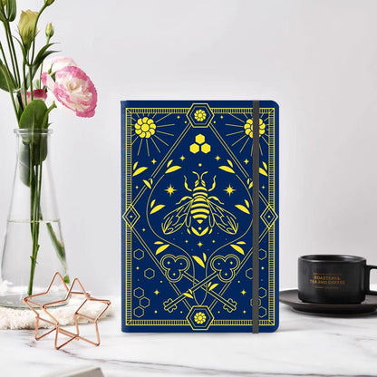 Vintage Butterfly Bee A5 PU Cover Notebook | Blank Planner Bullet Journal | Dotted Lined Diary | Student Office Supplies Stationery