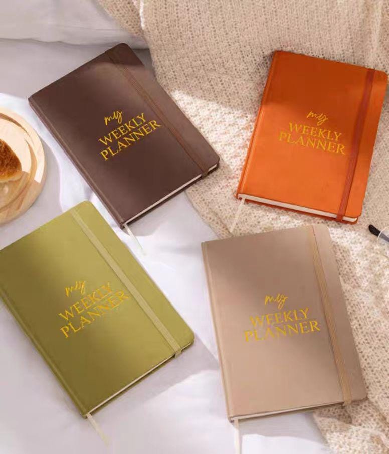 A5 Hardcover Weekly Planner 2025 | Elegant Journal for Organizing Your Schedule | Plan Notebook Journal | Study Notebook