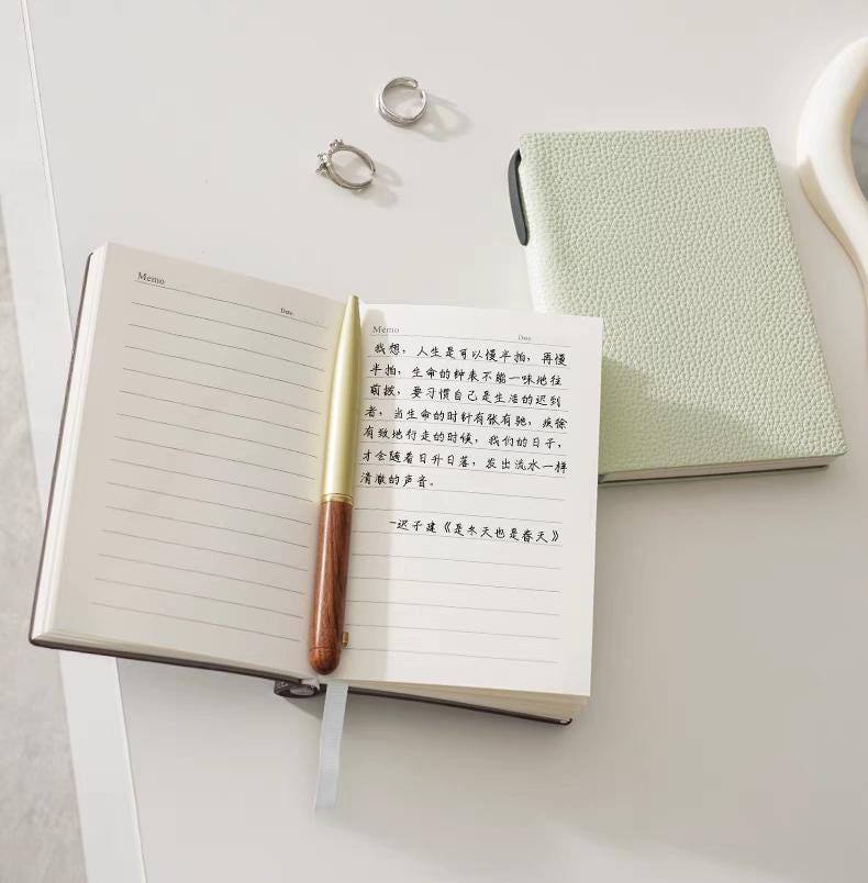 A6 Soft Pebbled Leather Notebook Planner Journal | A6 Portable Lined Ruled Notebook | School Student Office Supplies Stationery