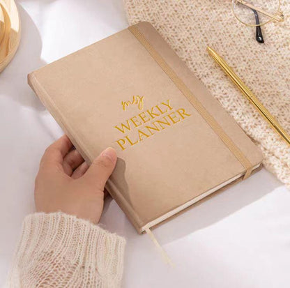 A5 Hardcover Weekly Planner 2025 | Elegant Journal for Organizing Your Schedule | Plan Notebook Journal | Study Notebook