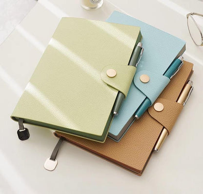 A5 Soft Pebbled Leather Notebook Planner Journal | A5 Lined Ruled Notebook | School Student Office Supplies Stationery | Gift for Her Him