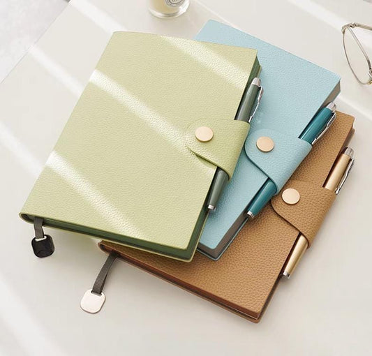 A5 Soft Pebbled Leather Notebook Planner Journal | A5 Lined Ruled Notebook | School Student Office Supplies Stationery | Gift for Her Him