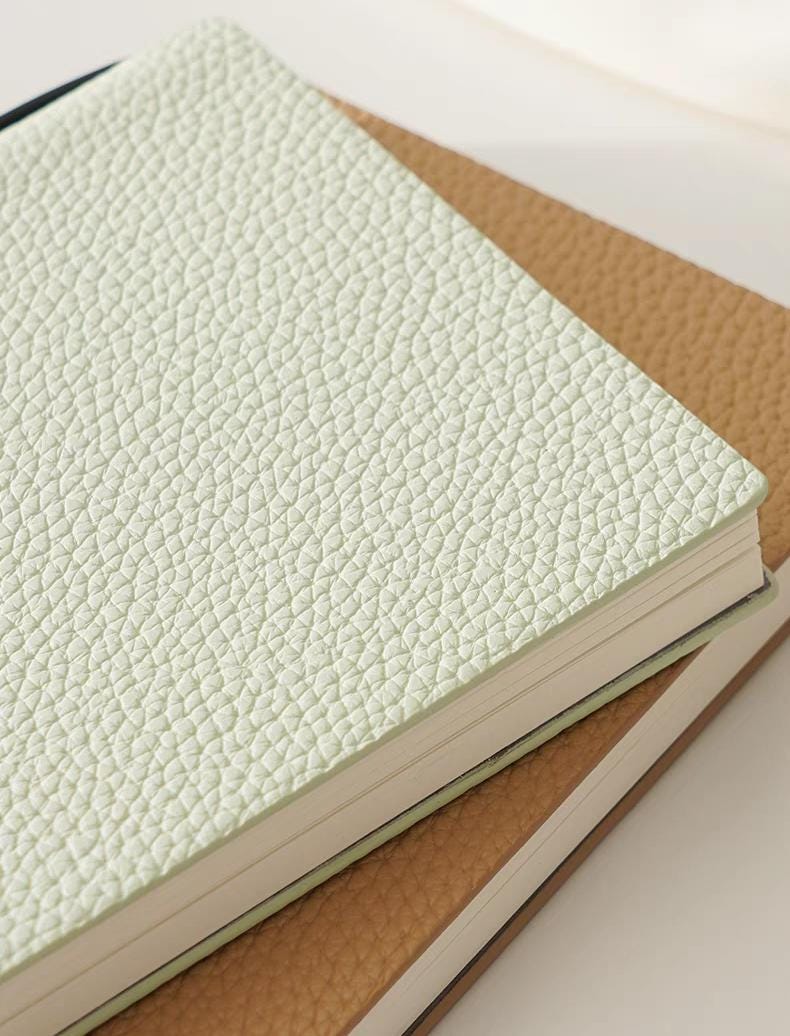A6 Soft Pebbled Leather Notebook Planner Journal | A6 Portable Lined Ruled Notebook | School Student Office Supplies Stationery