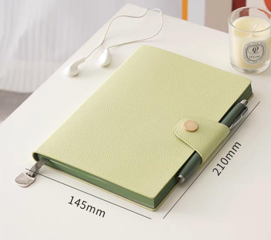 A5 Soft Pebbled Leather Notebook Planner Journal | A5 Lined Ruled Notebook | School Student Office Supplies Stationery | Gift for Her Him