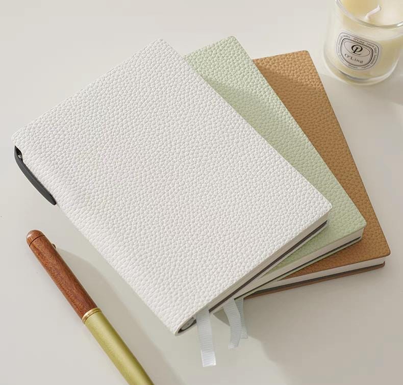 A6 Soft Pebbled Leather Notebook Planner Journal | A6 Portable Lined Ruled Notebook | School Student Office Supplies Stationery
