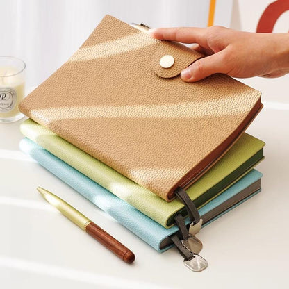 A5 Soft Pebbled Leather Notebook Planner Journal | A5 Lined Ruled Notebook | School Student Office Supplies Stationery | Gift for Her Him