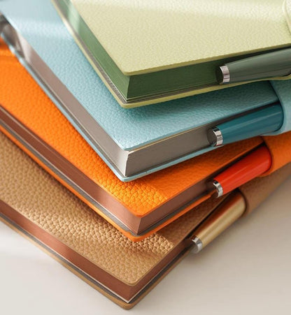 A5 Soft Pebbled Leather Notebook Planner Journal | A5 Lined Ruled Notebook | School Student Office Supplies Stationery | Gift for Her Him