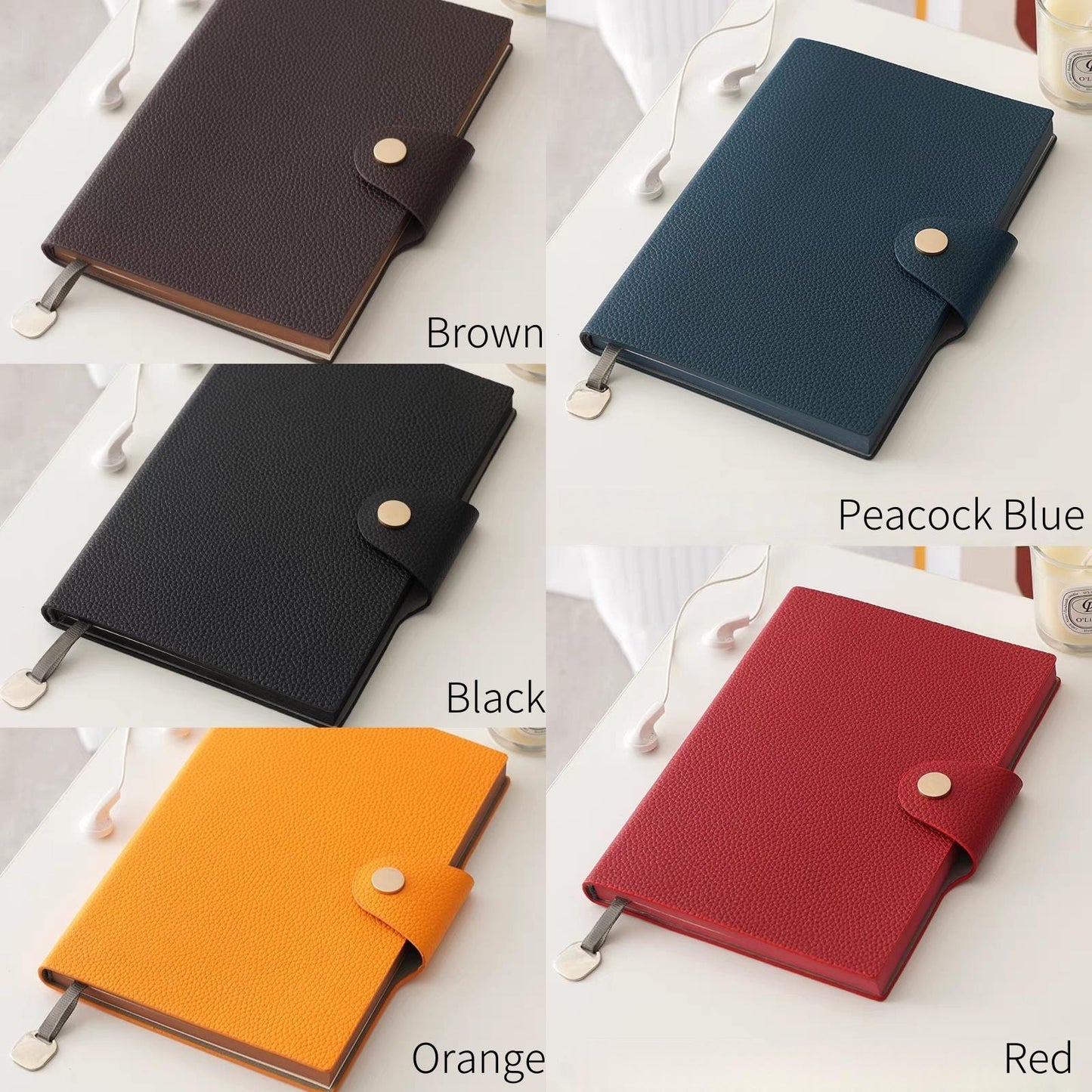 A5 Soft Pebbled Leather Notebook Planner Journal | A5 Lined Ruled Notebook | School Student Office Supplies Stationery | Gift for Her Him
