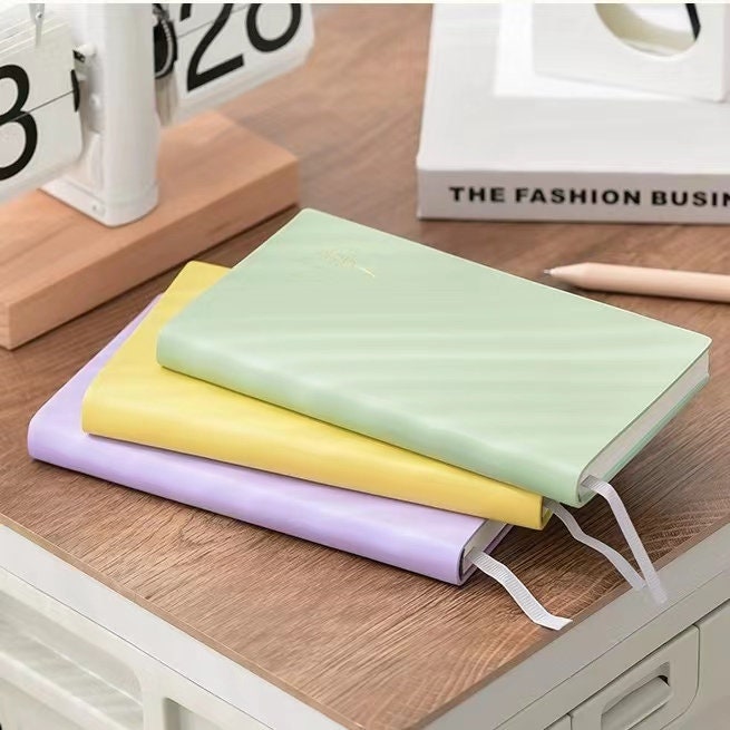 Soft Vegan Leather Cover Colorful Lined Notebook | PU Pocket Notebook | School Student Office Supplies Stationery | Gift for Her