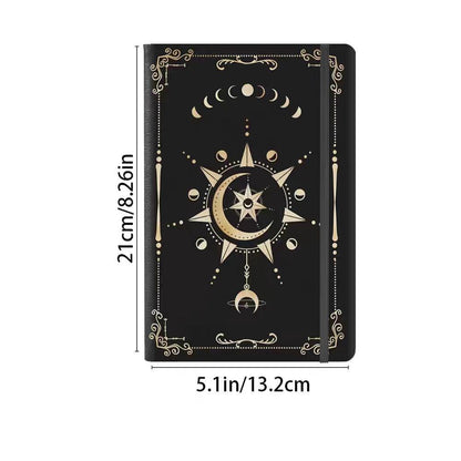 Spiral-Bound A5 Moon and Star Notebook | Dotted Lined Journal | PU Cover Planner | Office and School Supplies | Gift for Her