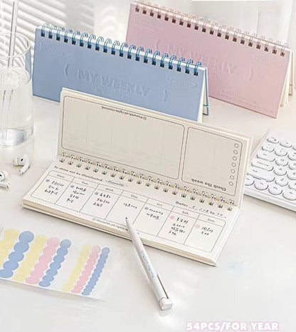 Colorful Spiral Weekly Planner | Weekly Record Book｜Weekly Time Schedul Plan Journal |  2025 Planner Notebook Agenda