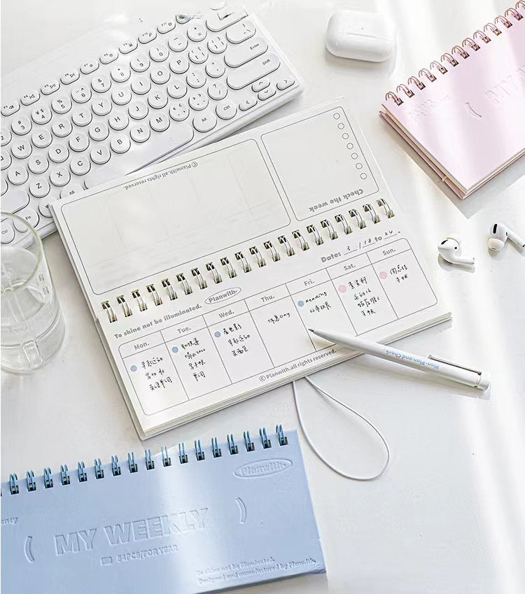 Colorful Spiral Weekly Planner | Weekly Record Book｜Weekly Time Schedul Plan Journal |  2025 Planner Notebook Agenda