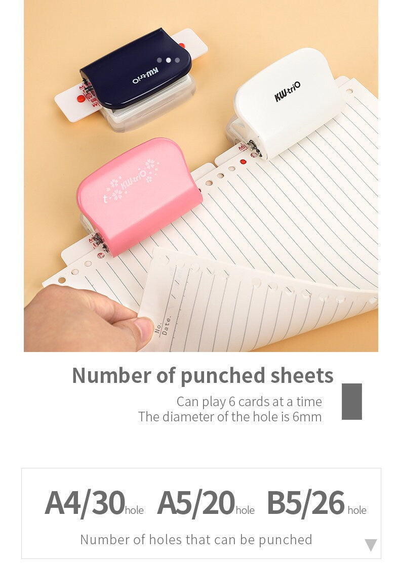 Multifunctional Adjustable Loose Leaf Paper Puncher | KOKUYO  | B5 A5 A4 | Smart Ring Binder Planner Hole Punch