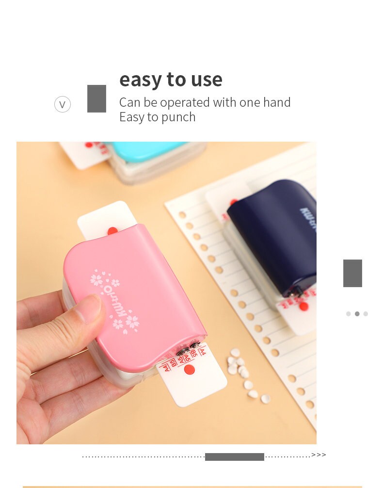 Multifunctional Adjustable Loose Leaf Paper Puncher | KOKUYO  | B5 A5 A4 | Smart Ring Binder Planner Hole Punch