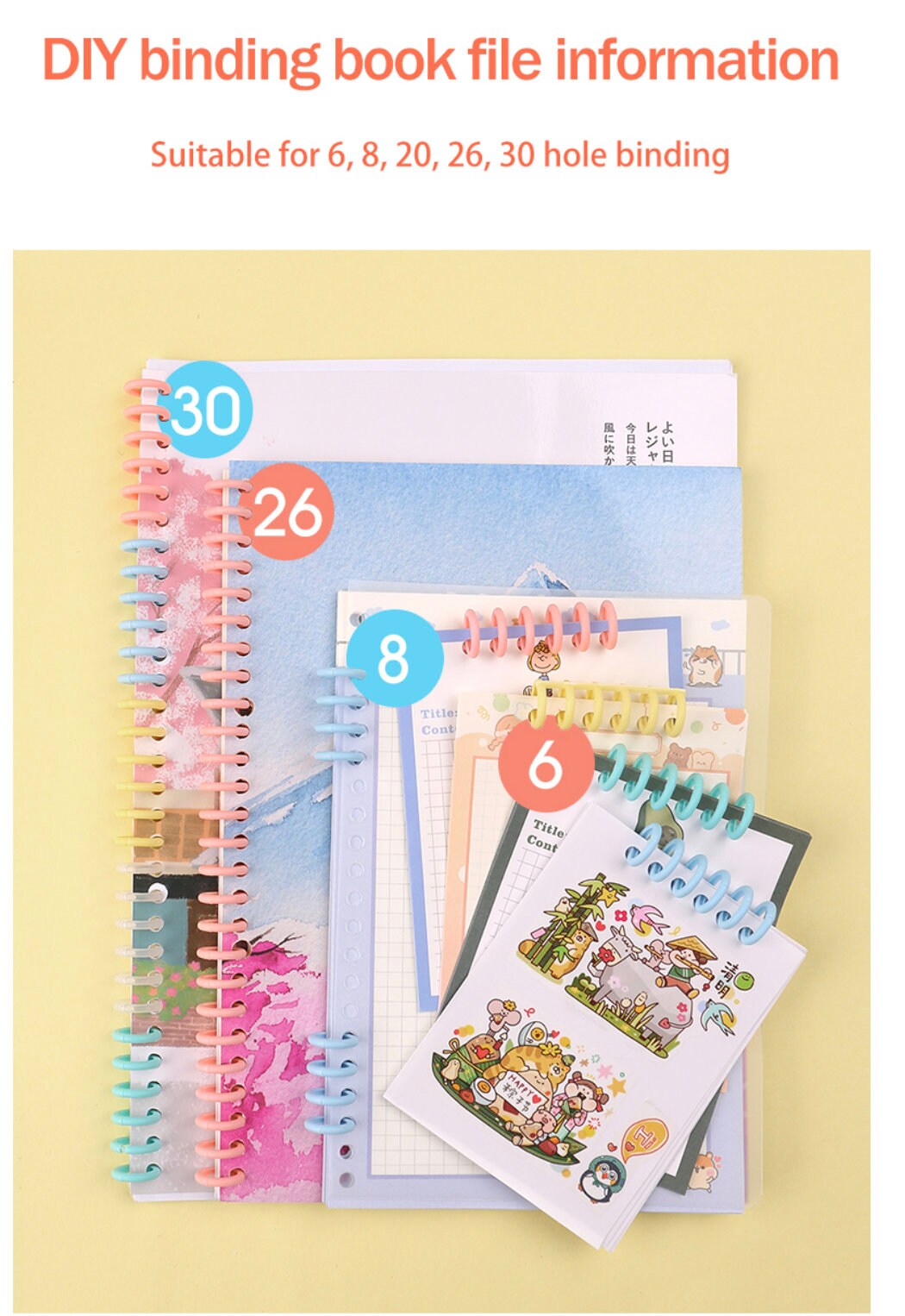5pcs Plastic 30 Hole Loose Leaf Binder Ring｜A5 B5 A4  | Binding Spines Combs |  DIY Smart Ring Binder Album Notebook | Paper Organizer
