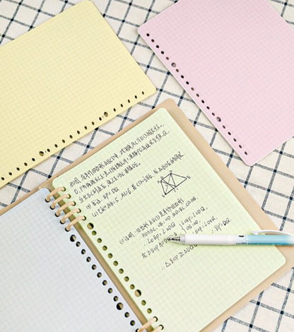 Colorful KOKUYO Campus Grided Loose Leaf Paper | 20 26 Holes Smart Ring Binder  | A5 B5 Refill Paper | Study Supplies