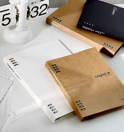 Minimalist A5 B5 Kraft Binder | 20 26 Holes Ring Binder | Loose Leaf Notebook | Note Taking Study Supplies | Back to School