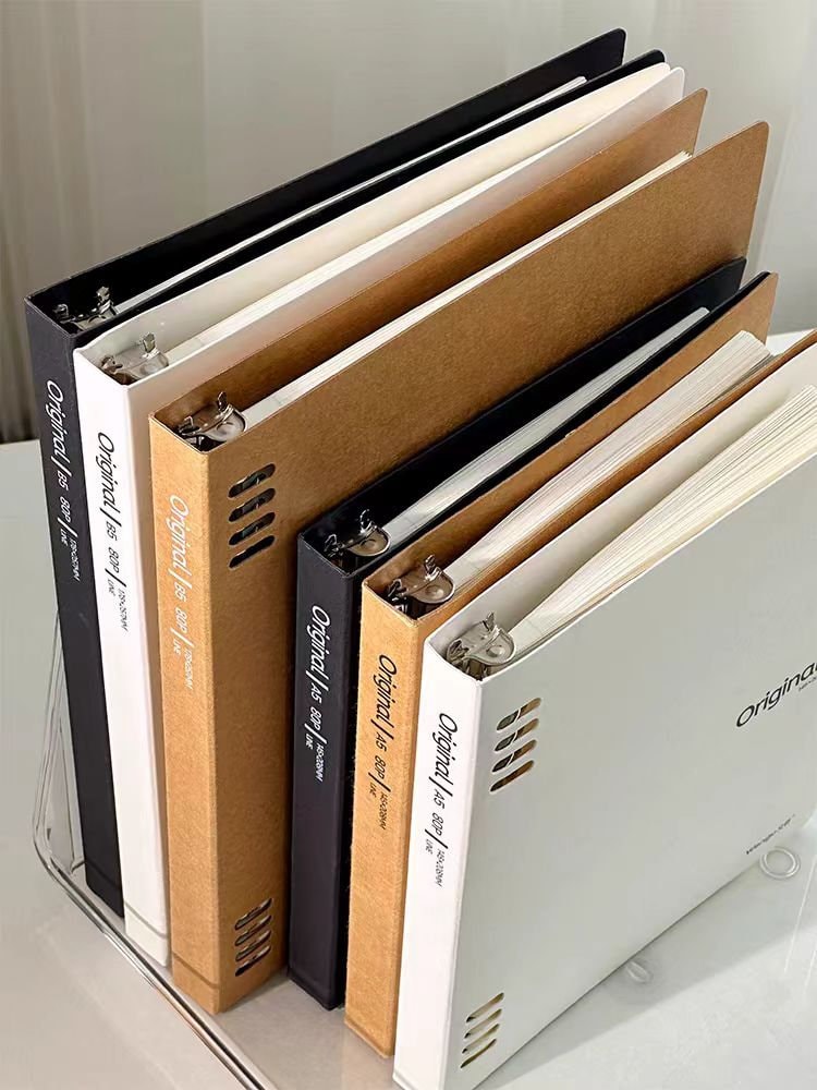 Minimalist A5 B5 Kraft Binder | 20 26 Holes Ring Binder | Loose Leaf Notebook | Note Taking Study Supplies | Back to School